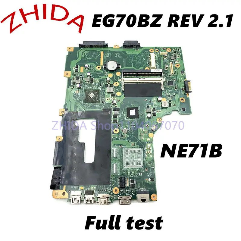 

For NE71B laptop motherboard CPU onboard DDR3 NBC1U11003 NBC1U11002 EG70BZ REV 2.1 main board full test