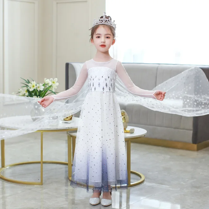 snow queen  Elsa  and anna  Dress Summer Aisha Queen Princess Dress halloween birthday princess costume