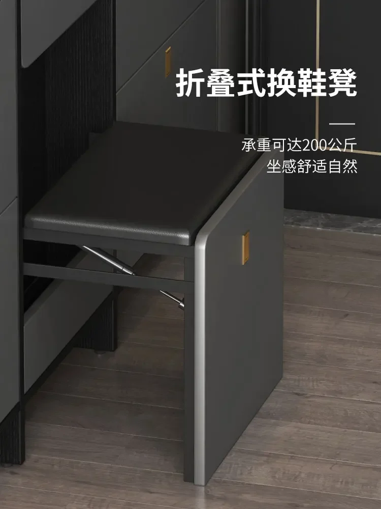 shoe cabinet can be seated in one solid wood dumper. Outside the entrance door, it is luxurious and extremely narrow