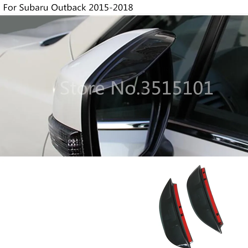 Rear Rearview Side Glass Mirror Trim Frame Rain Shield Sun Visor Shade Eyebrow For Subaru Outback 2015 2016 2017 2018 2019 2020