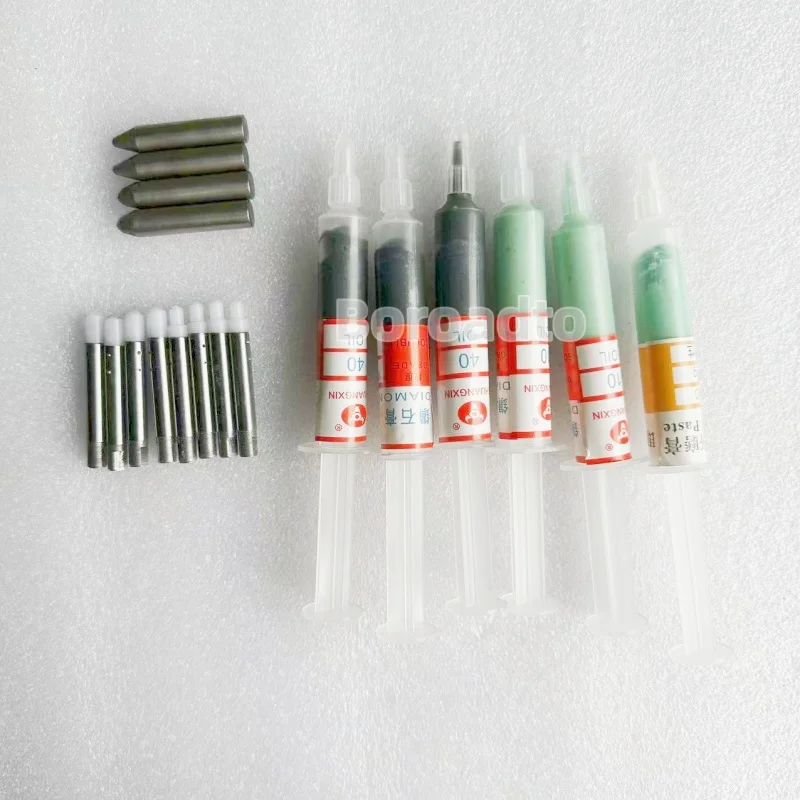 2pcs Diamond Abrasive Polishing Paste for Diesel Common Rail Injector Valve Assembly Cap Part Grinding Tool Steel Rod