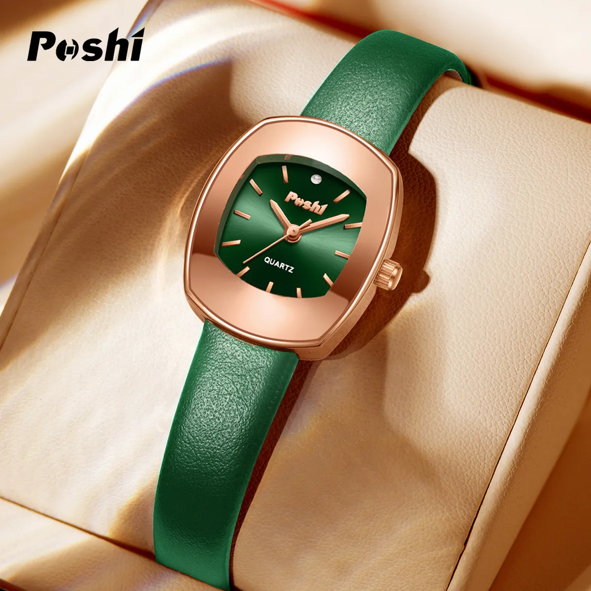 POSHI Original Quartz Watch for Women Fashion Casual Ladies Wristwatch Leather Strap Women\'s Watches Gift reloj para mujer