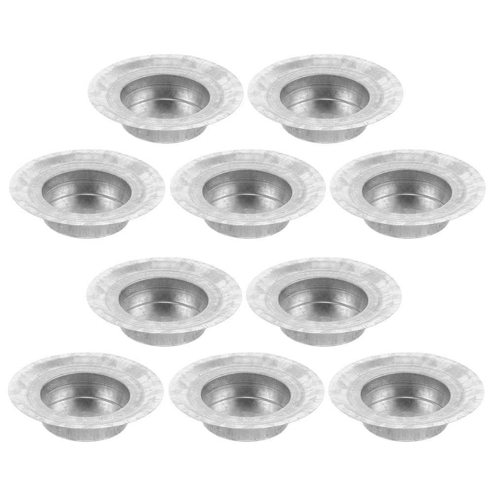 

10Pcs Stainless Steel Jar Metal Holder Insert Tea Light Cup Replacement Indoor Jar Lid Accessory