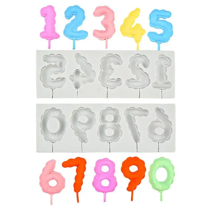 Food Safe Silicone Baking Mould Cloud Heart Star Number Pattern Reusable DIY Sugarcraft Mold for Home Baking Cupcake Decor