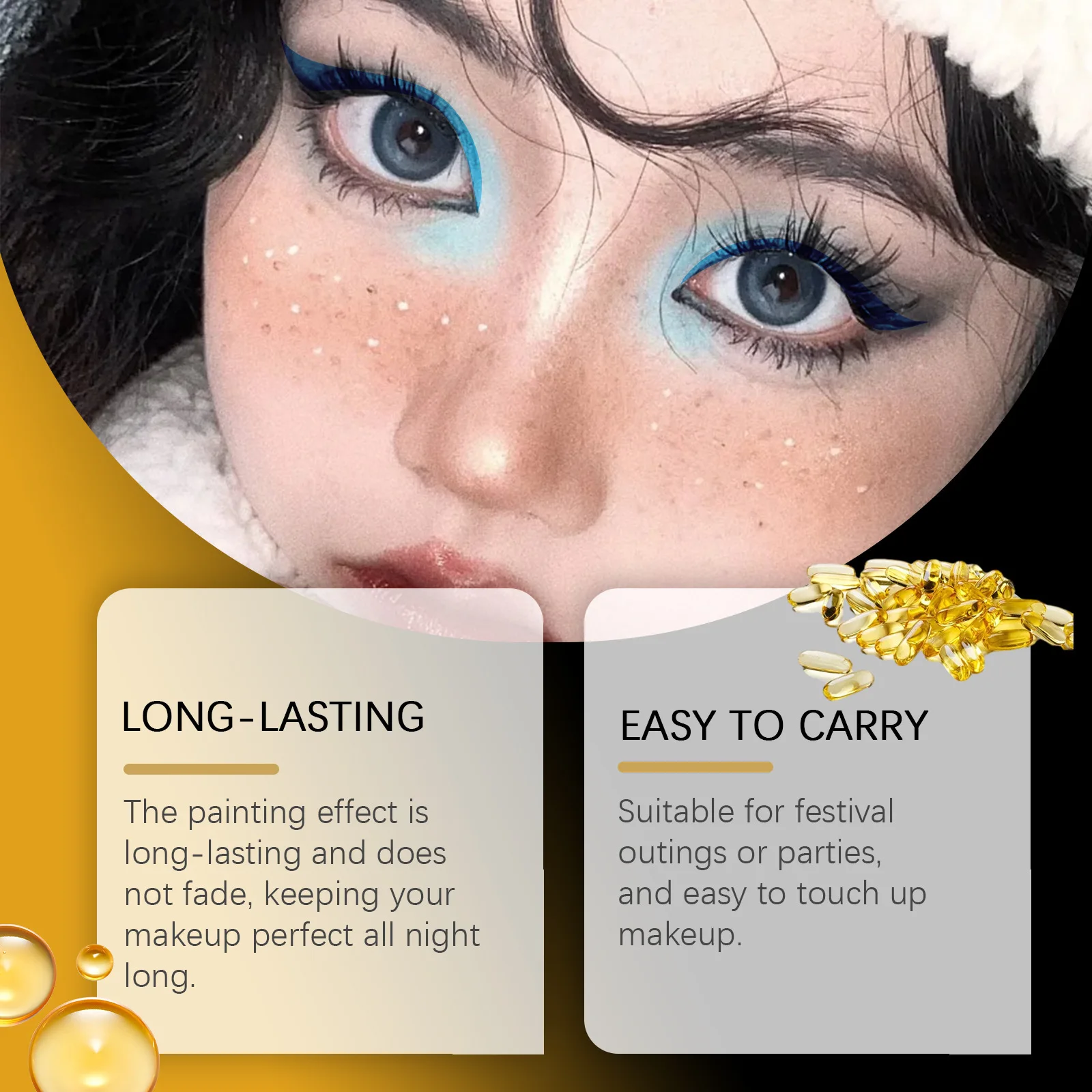 ฮาโลวีน Neon UV Liquid Eyeliner 8 สีกันน้ํา Long-Lasting Matte เรืองแสงแต่งหน้าสีสันอายไลเนอร์ปากกาเครื่องสําอาง