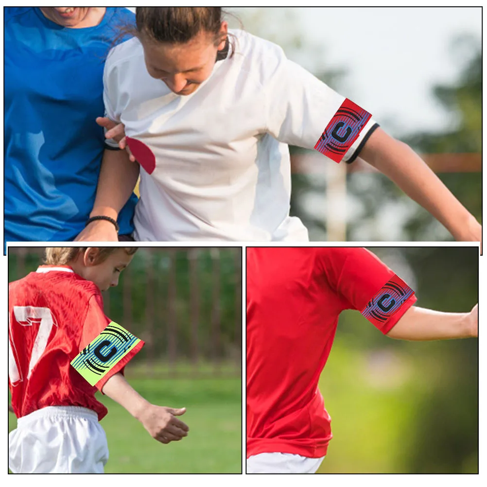 

6Pcs Soccer Team Captain Armbands Polyester Adjustable Elastic Football Sports Leader Bands Football Armband Captain Mark Bands