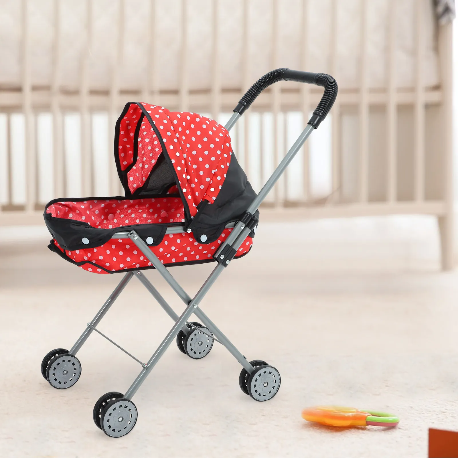 ベビーカー-軽量コンパクトプレイベビーカー-子供用-大きな収納スペース-安全で快適なグリップ-ごっこ遊び