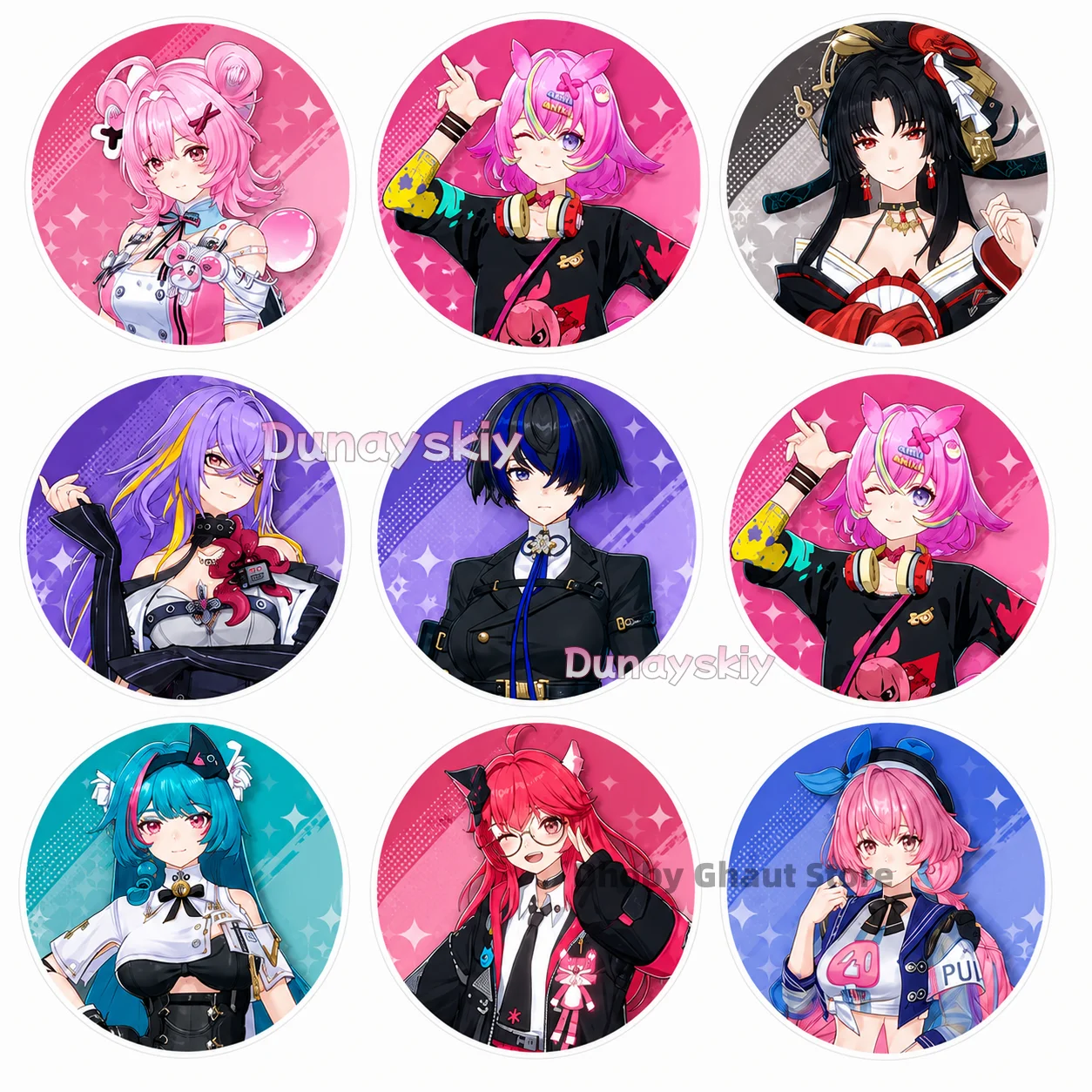 

Xiao Zhi Haninya Neverness to Everness NTE Badge 58mm Badge Brooches On Backpack Decoration Round Pins For Accessory Halloween