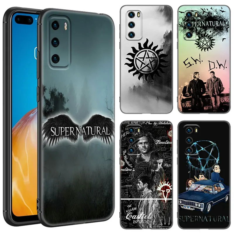 Supernatural SPN Dean Sam Black Phone Case For Huawei P10 P20 P30 P40 Lite P50 P60 Art P50E P Smart Z 2018 2020 2021 Pro 2019