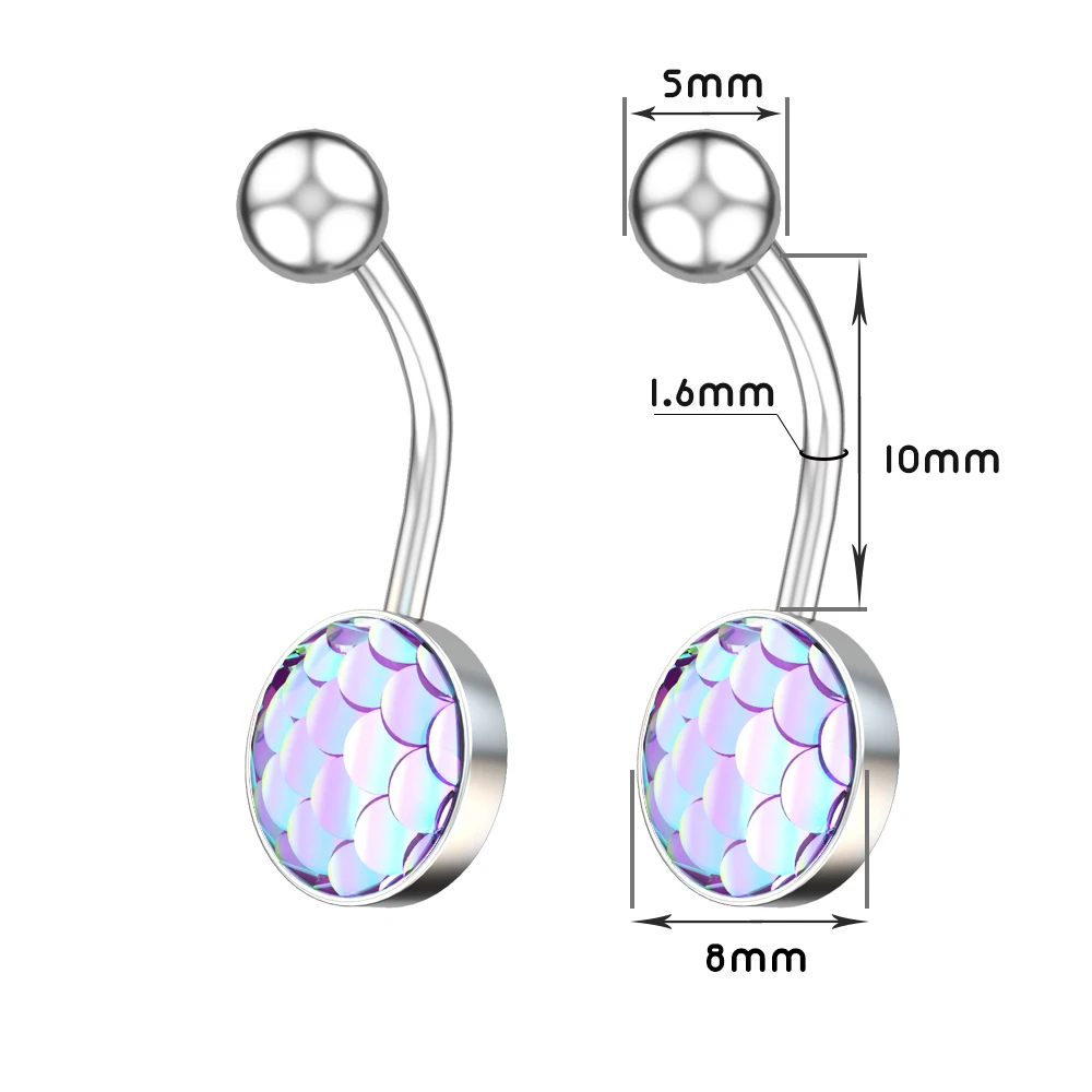 3-6 Teile/los Chirurgenstahl Kristall Bauchnabelpiercing Set 14G Schlange Perle Herz Bauchnabelpiercing Nombril Umbigo Bulk Nabelringe – Detail 14