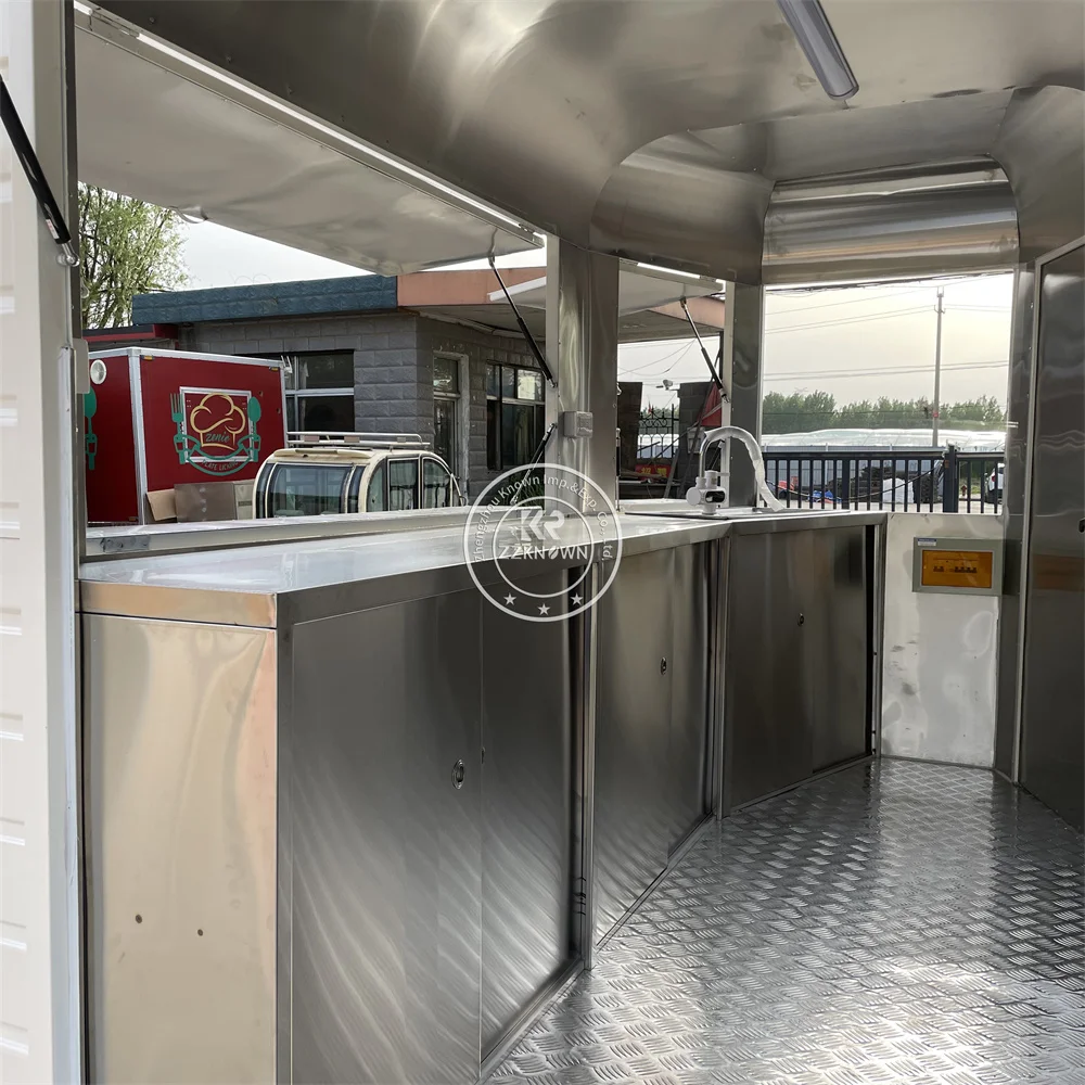 Commercial Use Mobile Food Trailer Custom Coffee Shop Street Mobile Kitchen Catering Kiosk Juice Food Truck Fully Equipped