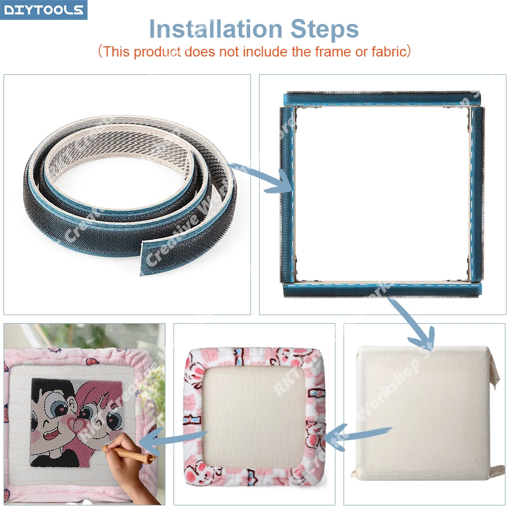 Gripper Strip For Tufting Frame Cross-stitch Crocheted Rugs Projects Require A Taut Backing Fabric DIY Hoops Craft Enthusiasts E view 2