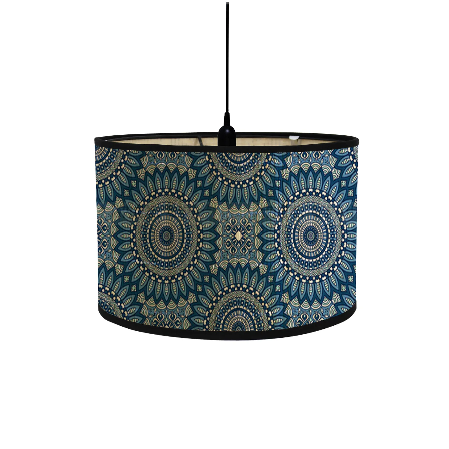 Paralume in bambù Mandala stampato E27 portalampada lampada a sospensione lampada da parete accessorio illuminazione decorazione muslimah