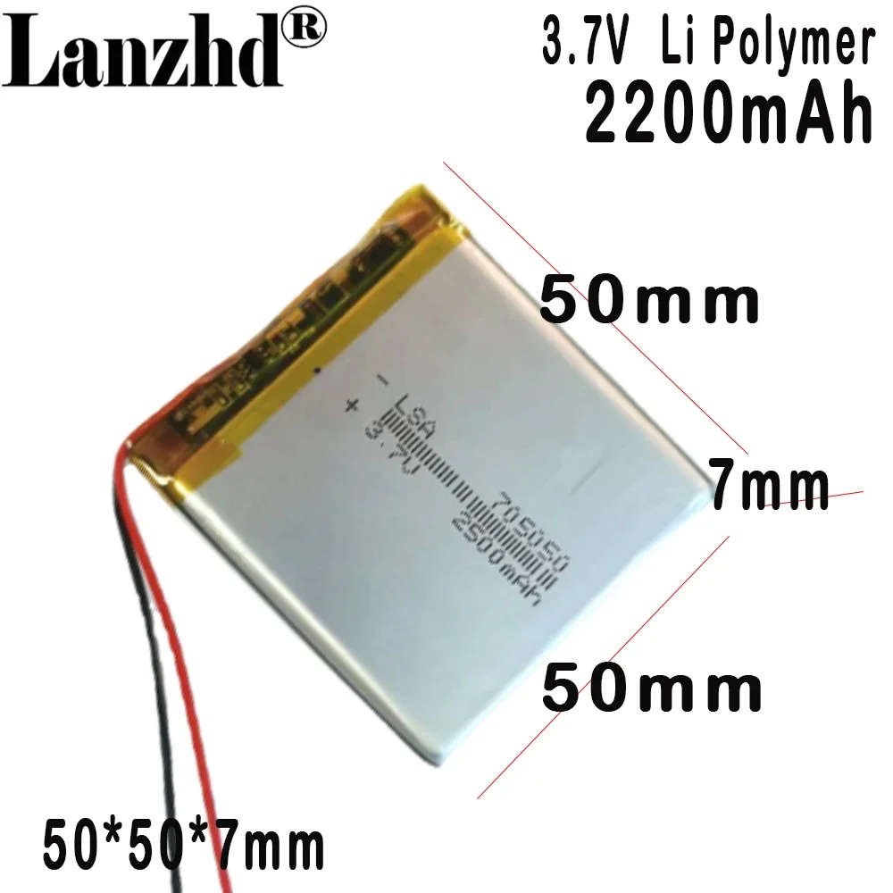 

705050 li polymer lithium Battery 2200mAh 3.7V For Mobile power supply smart sound LED light