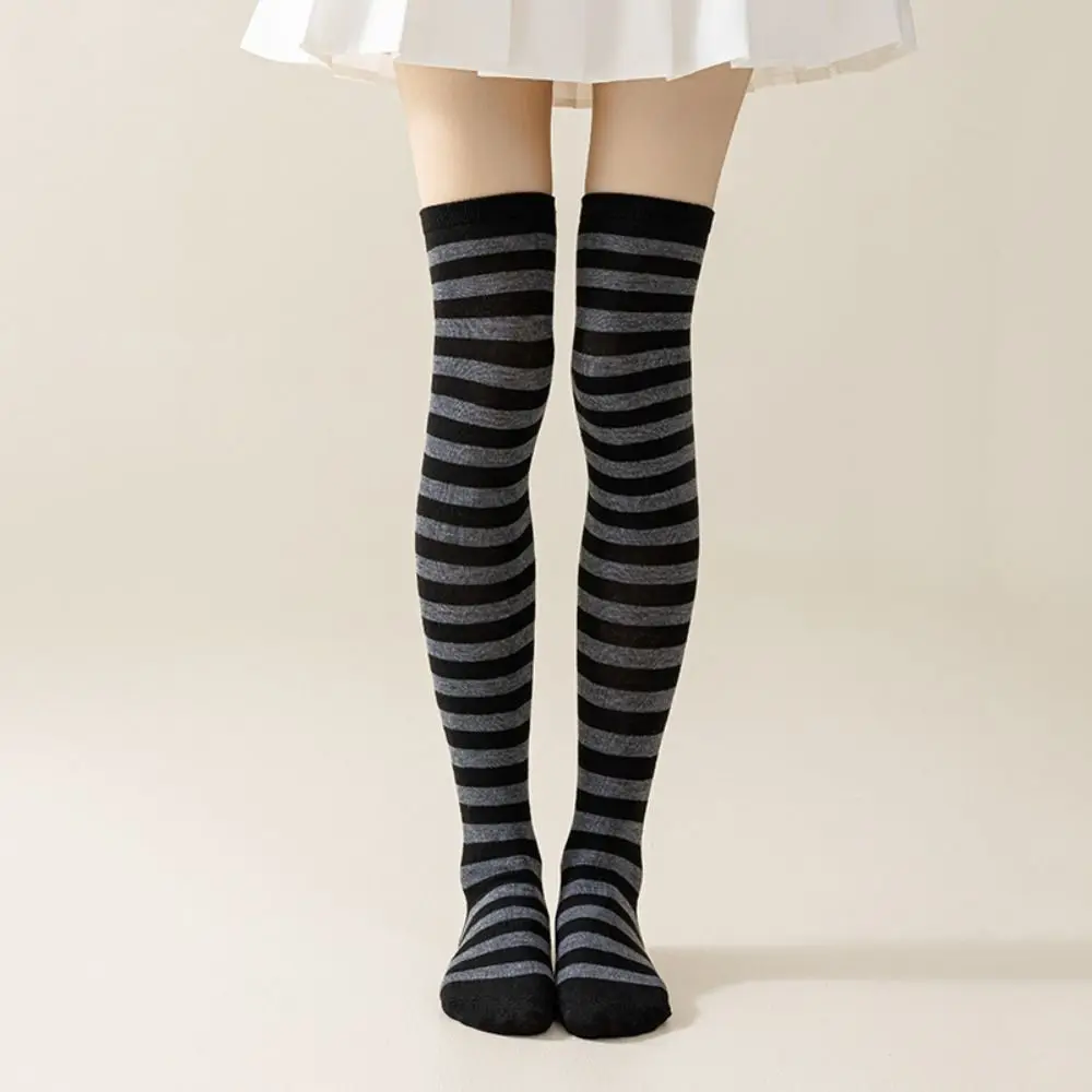 Keep Warm Colorful Striped Stockings Japanese Style Soft Over Knee Socks Sexy Sweet Knee Thigh High Socks Halloween Party