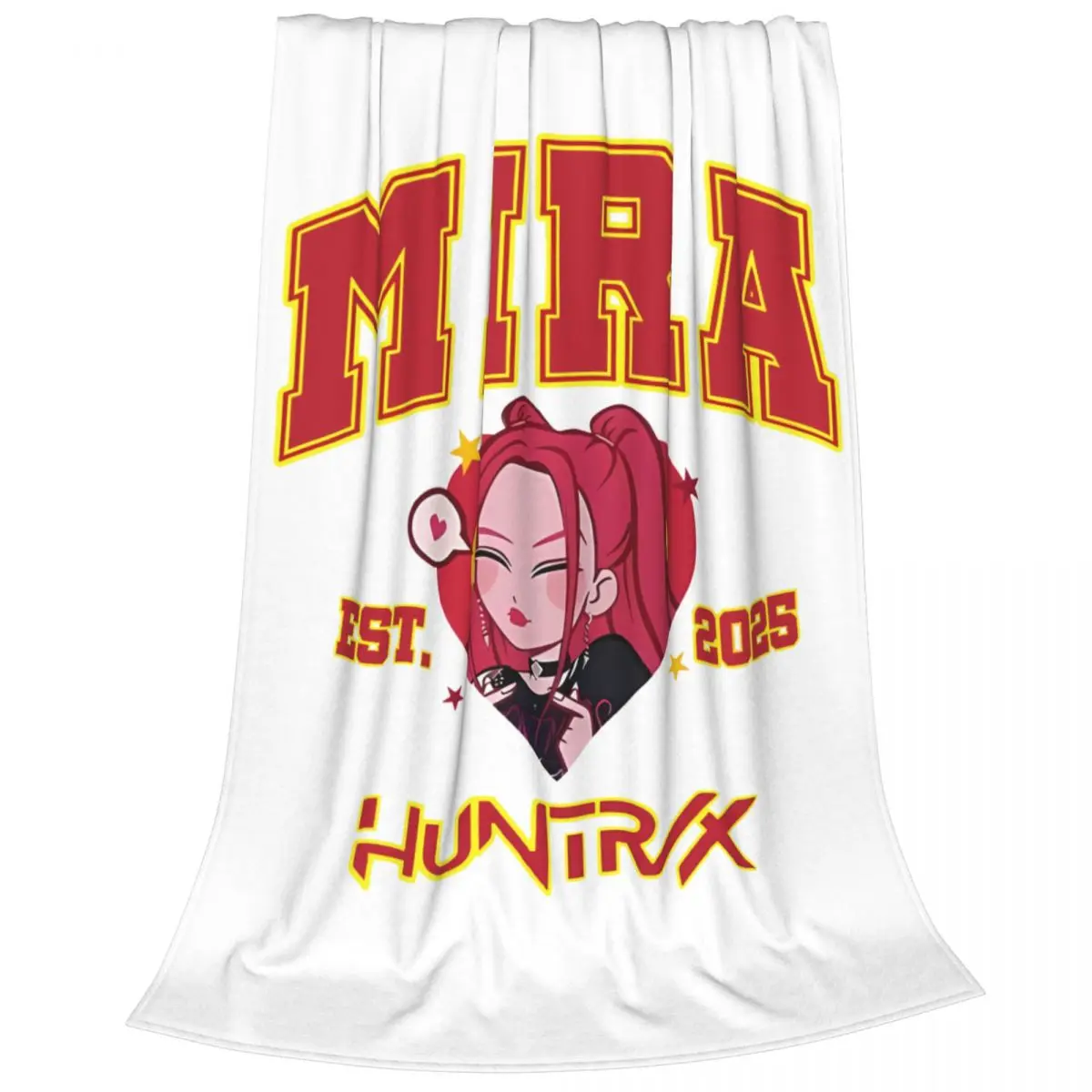 KPop Demon Hunters Huntrix Mira Coperte in velluto Coperta portatile ultra morbida per tutte le stagioni per tappeto da ufficio domestico