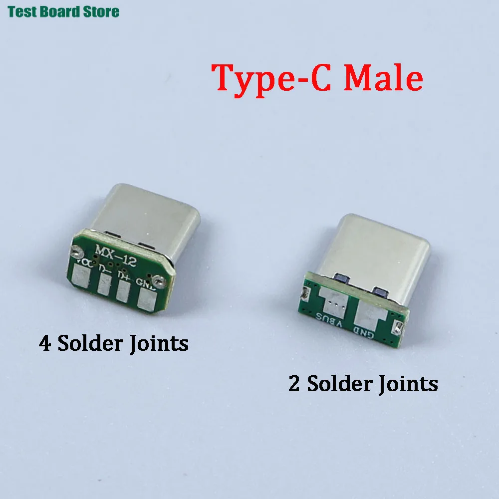 1/5/10PCS USB 3.1 Type C Vertical Patch Board 16pin 4 /2Welding Wire Data Band PCB USB Board Male Head 16P Usb C Connector