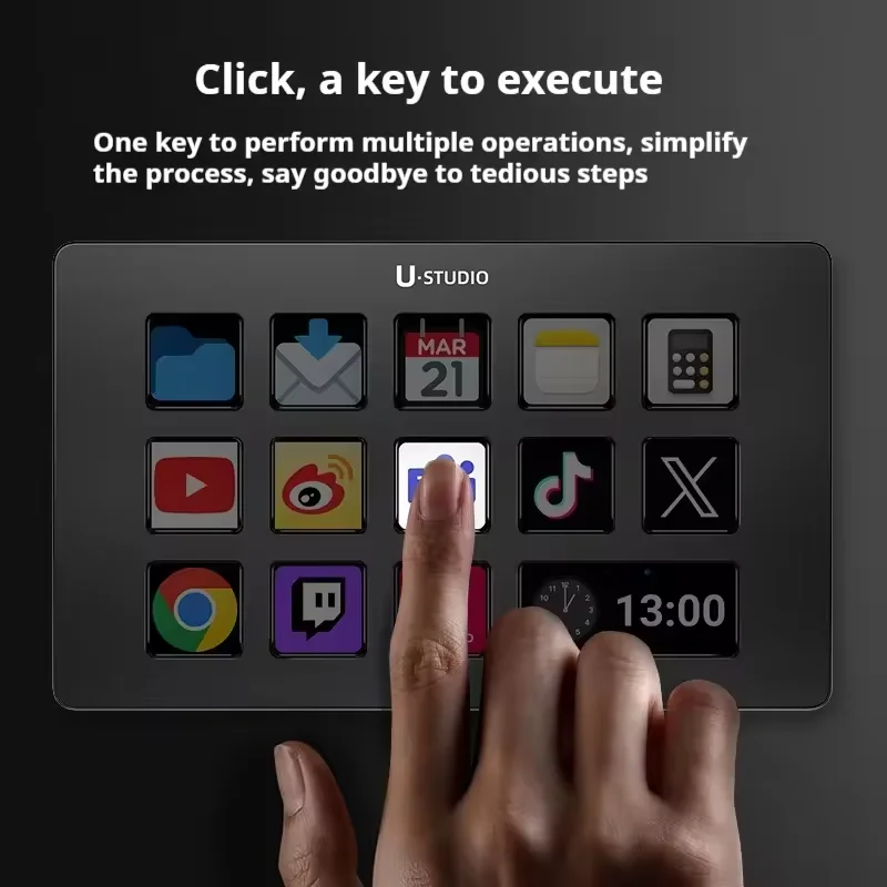 Ulanzi D200 Studio Controller for Gaming Live Streaming Controller 13 LCD Keys Vlog Content Creation Video Editing Office Work