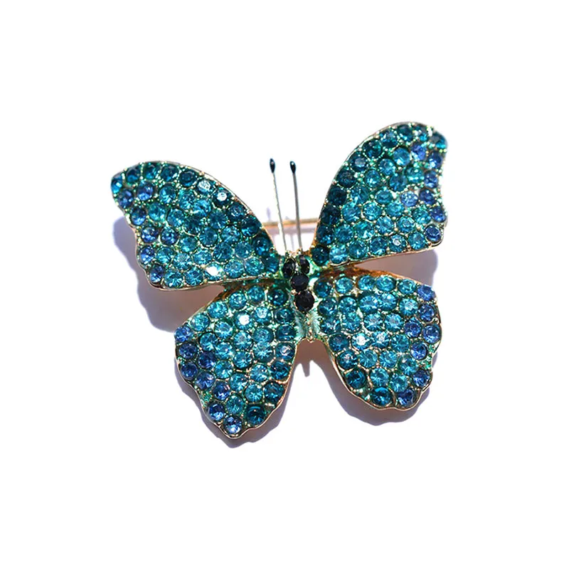 Classic Fashion Jewelry Rhinestone Butterfly Brooches  Elegant Vintage Butterfly Brooch For Women Bridal Dress Accessories Pins