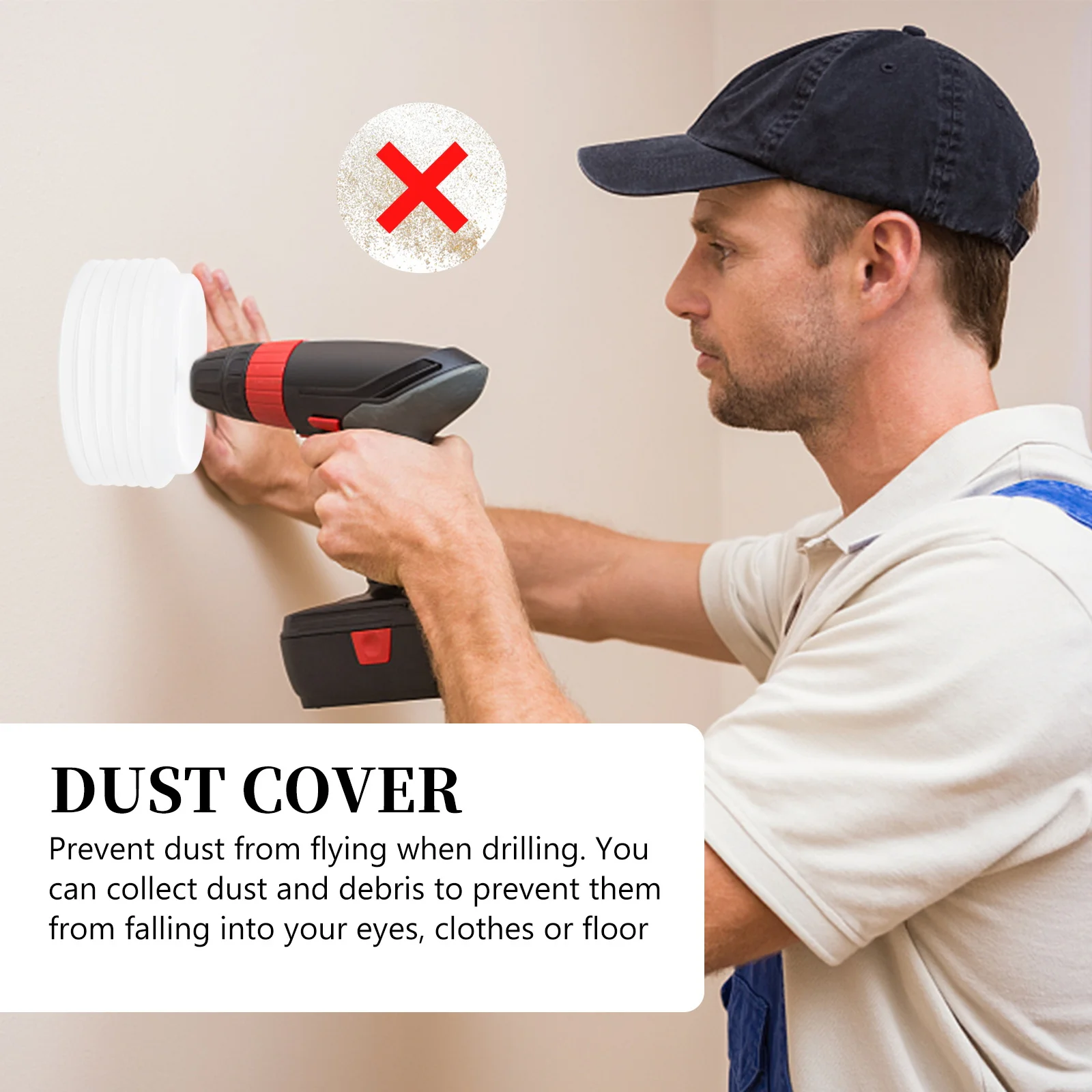 

1pc Dustproof Cover For Electric Hammer Hollow Chamber Debris Collector Tool For Clean Woodworking Drill Accessory, Power Tool