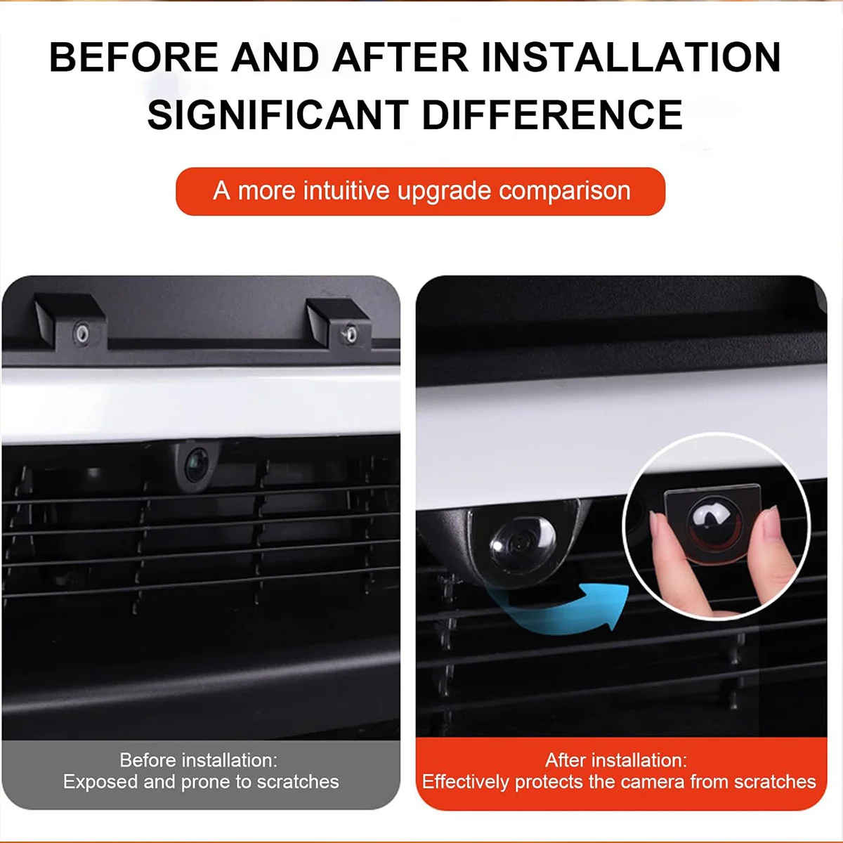 Anti-Scratch PC Protective Cover 2pcs/set Front Camera Protection For Car Lens Guard Anti Collision Waterproof