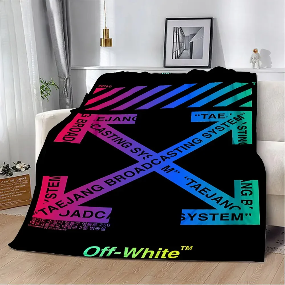 Fashion Brand Printed Blanket Face O-Off-WhiteS Picnic Blankets Warm Blanket Soft and Comfortable Home Travel Birthday Gift