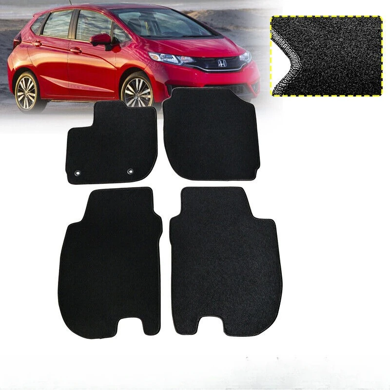 

Fits 15-20 Honda Fit GK Hatchback Front & Rear Black Nylon Floor Mats Carpet 4PC United States