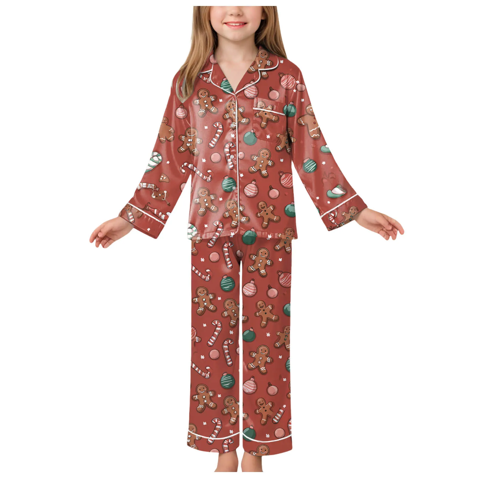 

Teen Girl Outfits 2 Piece Girls Silk Pajamas Set Soft Satin Sleepwear For Comfortable Nights 3Y 14Y Girl Long Sleeve Romper