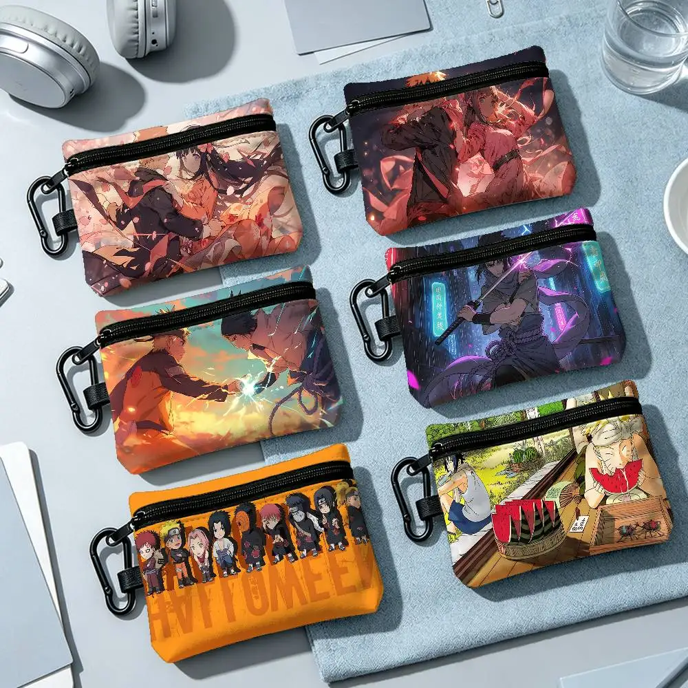 Hot Naruto Fashion Wear-resistant Oxford Cloth Coin Purse Portable Backpack Hanging Card Storage Bag