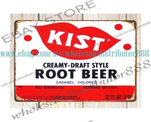 KIST DRAFT ROOT BEER Thorndike Mass metal tin sign garage metal poster shelves