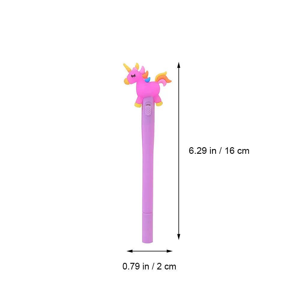 

4pcs Glowing Cartoon Horse Pens Cute Writing Stationery Black Sign Gel Designed School Supplies Neutral Pen Student
