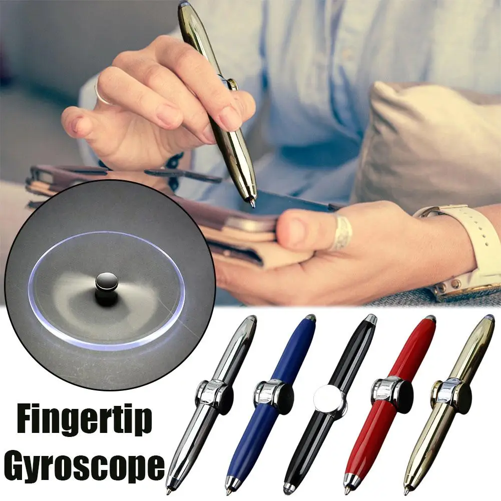 Fidget Spinner Pen With Led Light Multifunctional Decompression Fidgets Toy Luminous Finger Spinner Gyro Pens Rotate D6j1