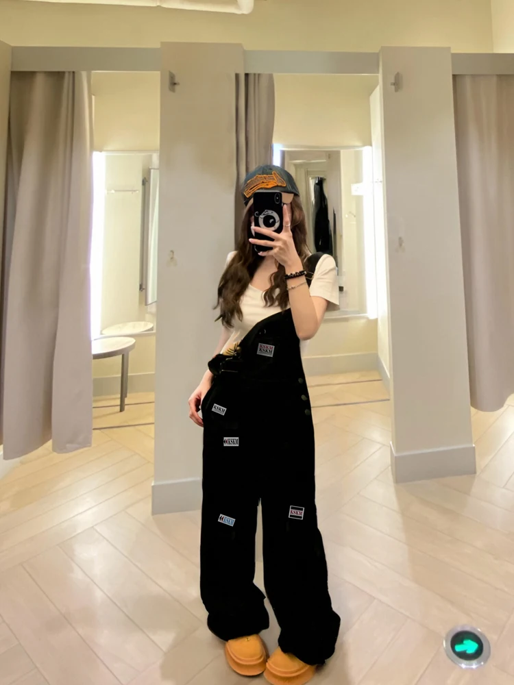 

Женский комбинезон KSKM Bla Bib, новинка 2024 года, весна-осень, в американском ретро-стиле, повседневный, спортивный, для работы и отдыха