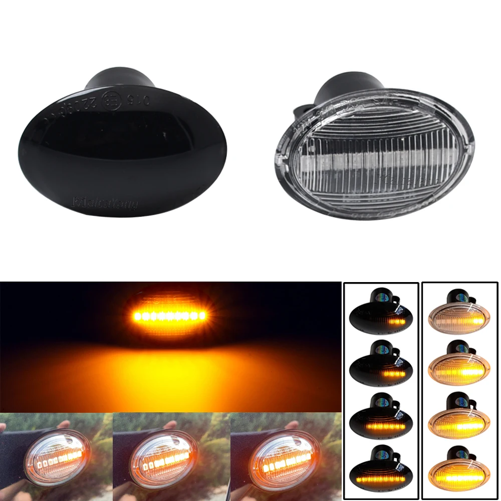 For Fiat 500 Ford KA Lancia Lybra Ypsilon Maserati GranCabrio Granturis LED Turn Signal Side Marker Light Dynamic Flasher Blinke