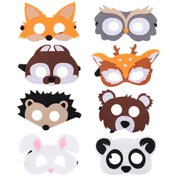 8 pçs máscara de feltro animal máscaras realistas engraçado novidade roupas dos desenhos animados para cosplay decorativo