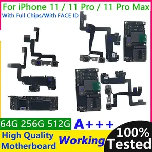 Bilashmart 100% unlocked Mainboard Clean iCloud iPhone 11 Pro Max With Face ID Working Motherboard Support iOS Update Logic Board Plate