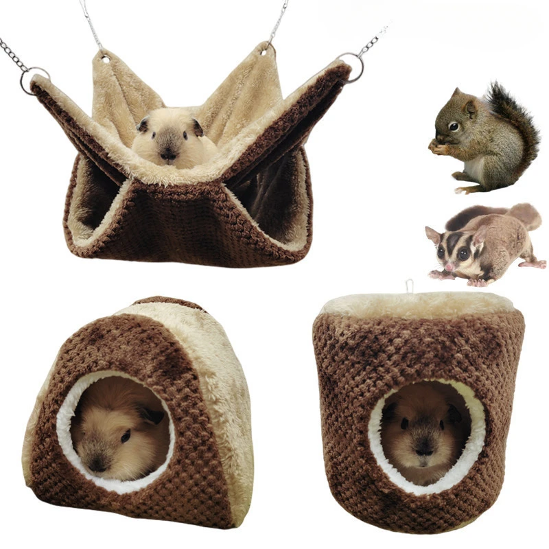 Stump-shaped Warm Cotton Nest Hammock Guinea Nest Winter Mole Tunnel Small Animal Hammock Hamster Nest Pet Cage Home Supplies