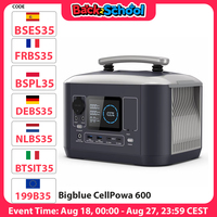 Bigblue CellPowa 600 Portable Power Station, 537Wh 600W Outdoor Generator, LiFePO4 3500+ Cycle, 0-80% in 1.6Hrs, 2*AC, 2*DC