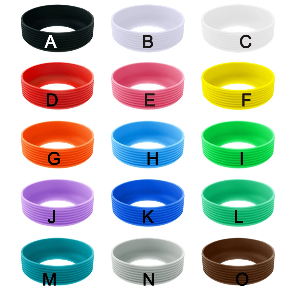 1Pc 5.5cm 15G 15 Colour Threaded  Soft Silicone Cup Bottom Cover Wear Resistant Ring Sleeve Sheath Anti Slip Good Toughness