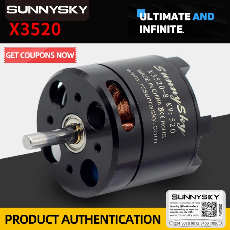 SUNNYSKY X3520 KV520 KV720 880KV Outrunner Brushless Servo Motor for Rc FPV Quadcopter drones