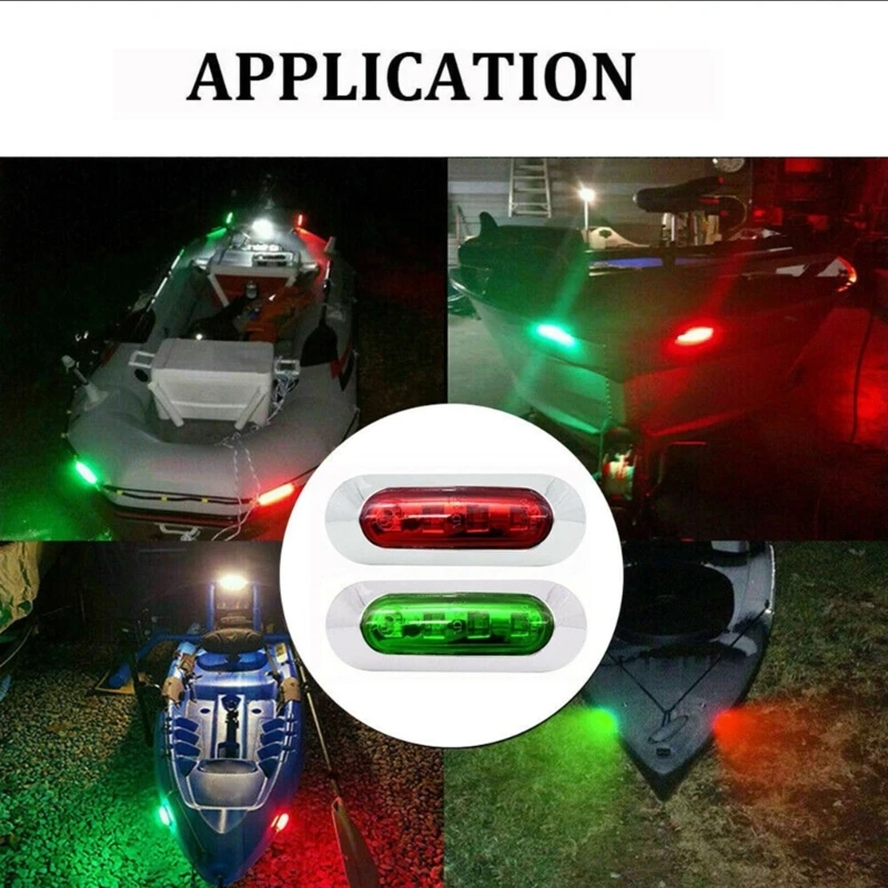 H3CE 12V Low Energy Consumption LED Boats Navigation Light Corrosion Resistant Marine Side Marker Lamp For Night Travel