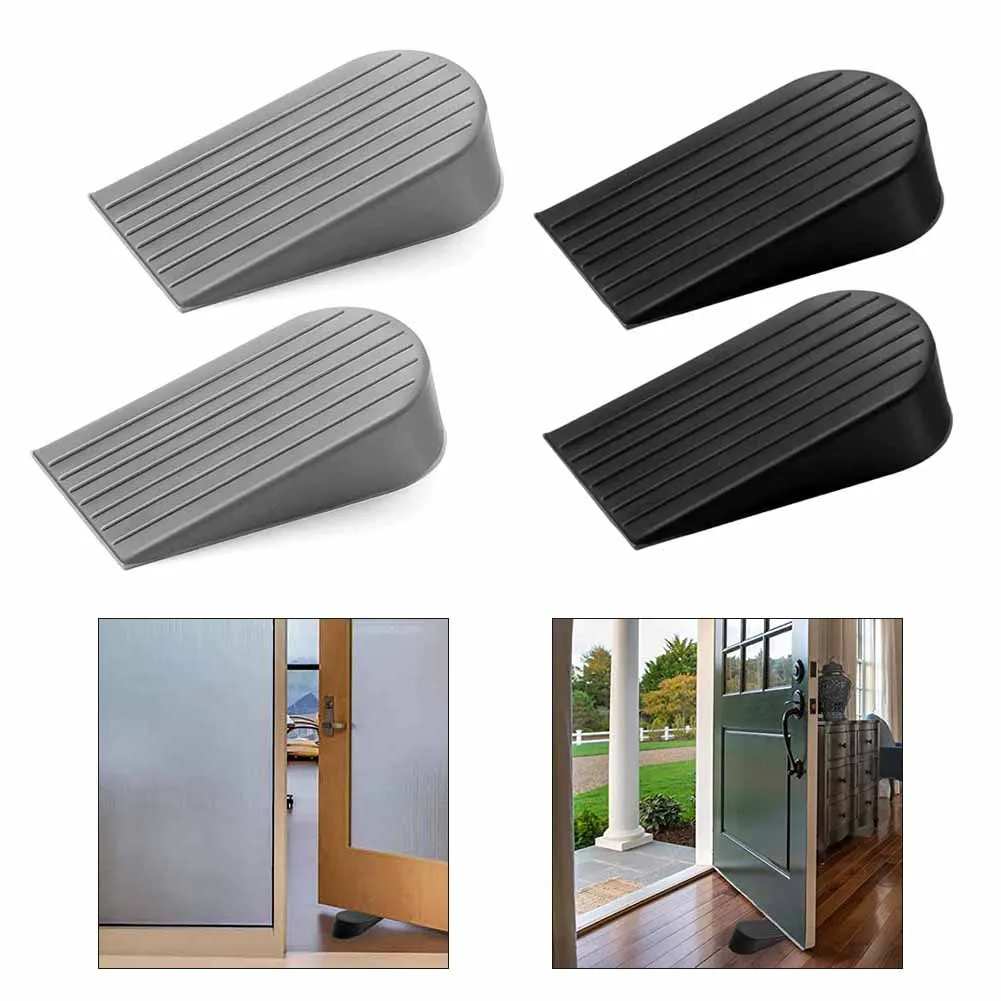 2PCS Heavy-Duty TPR Plus Sized Door Blocker Non-Skid Base Door Stoppers Anti-collision Hardware Accessories