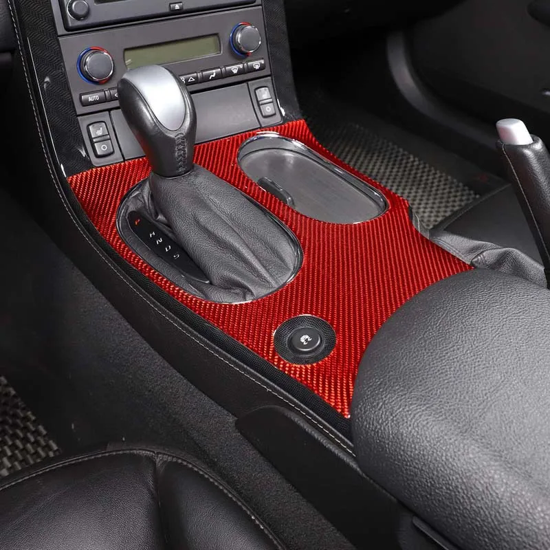 For Chevrolet Corvette C6 2005-2013 Soft Carbon Fiber Central Control Gear Panel Decoration Sticker Car Interior Accessories