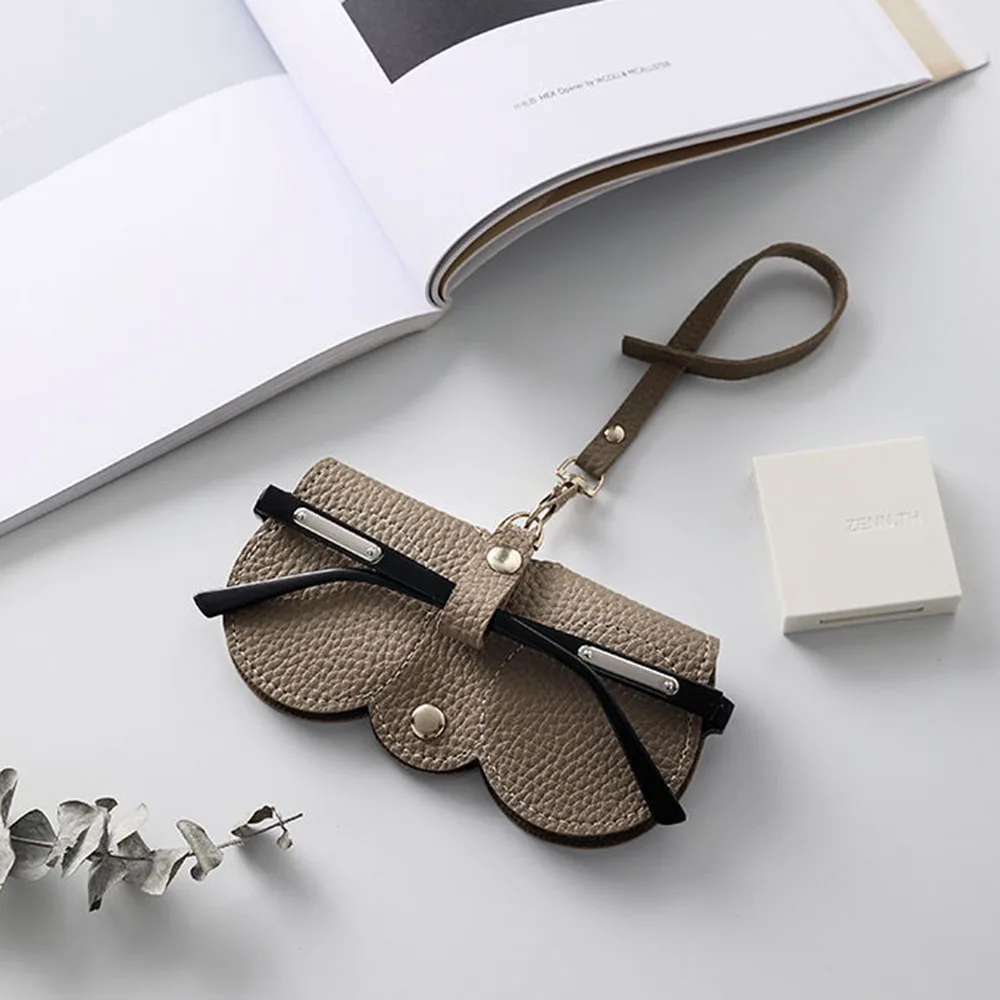 

Portable sunglasses bag Pressure resistant sunglasses storage bag Simple leather glasses case