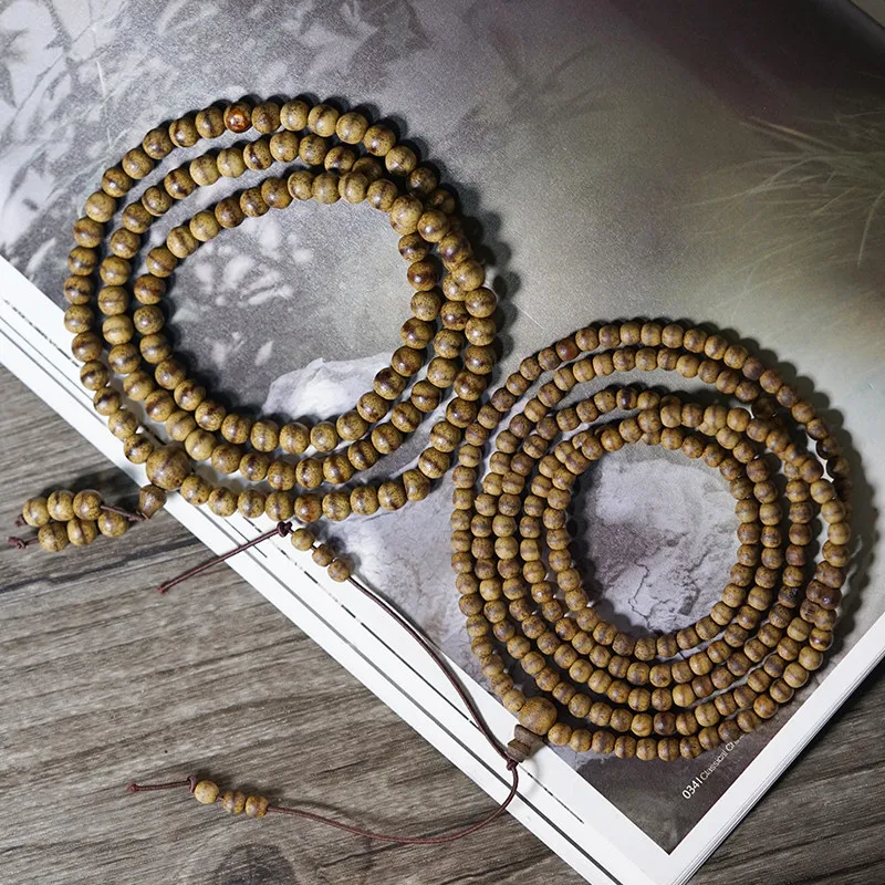 Kalimantan First Grade Agarwood Bracelet Floral Honey Sweet Cool Aroma Prayer Beads Multi Wrap Wood Bracelet Gifts