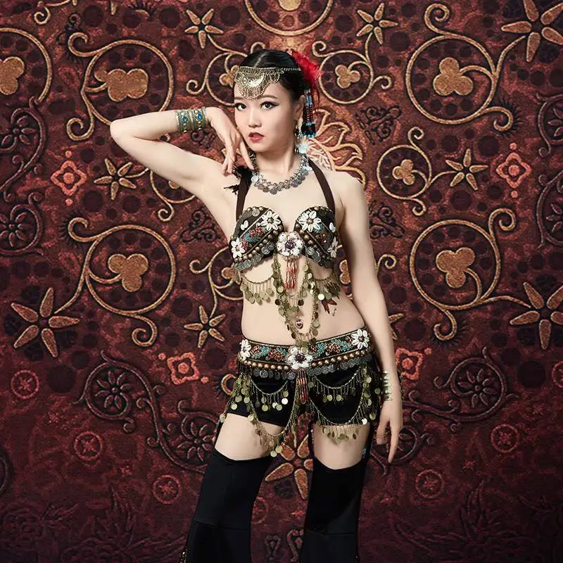 Traje de princesa tribal roupas de dança do ventre estilo sexy conjunto 2023 novo verão traje de dança exótica
