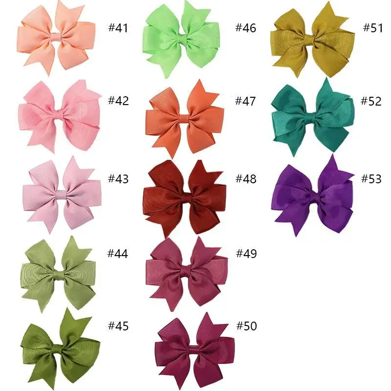 20/40/60 Stück Haaraccessoires Ripsband-Schleifen Haarspangen-Set für Mädchen Zufällige Farbe Schleifen-Haarspangen Kopfbedeckung – Detail 3