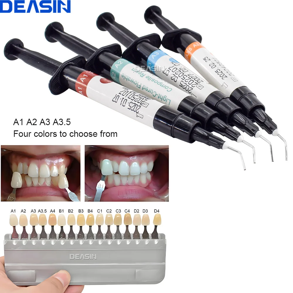 DEASIN 범용 치과 수복 주사기 치아 수복 치과 재료용 광중합 유동성 복합 수지