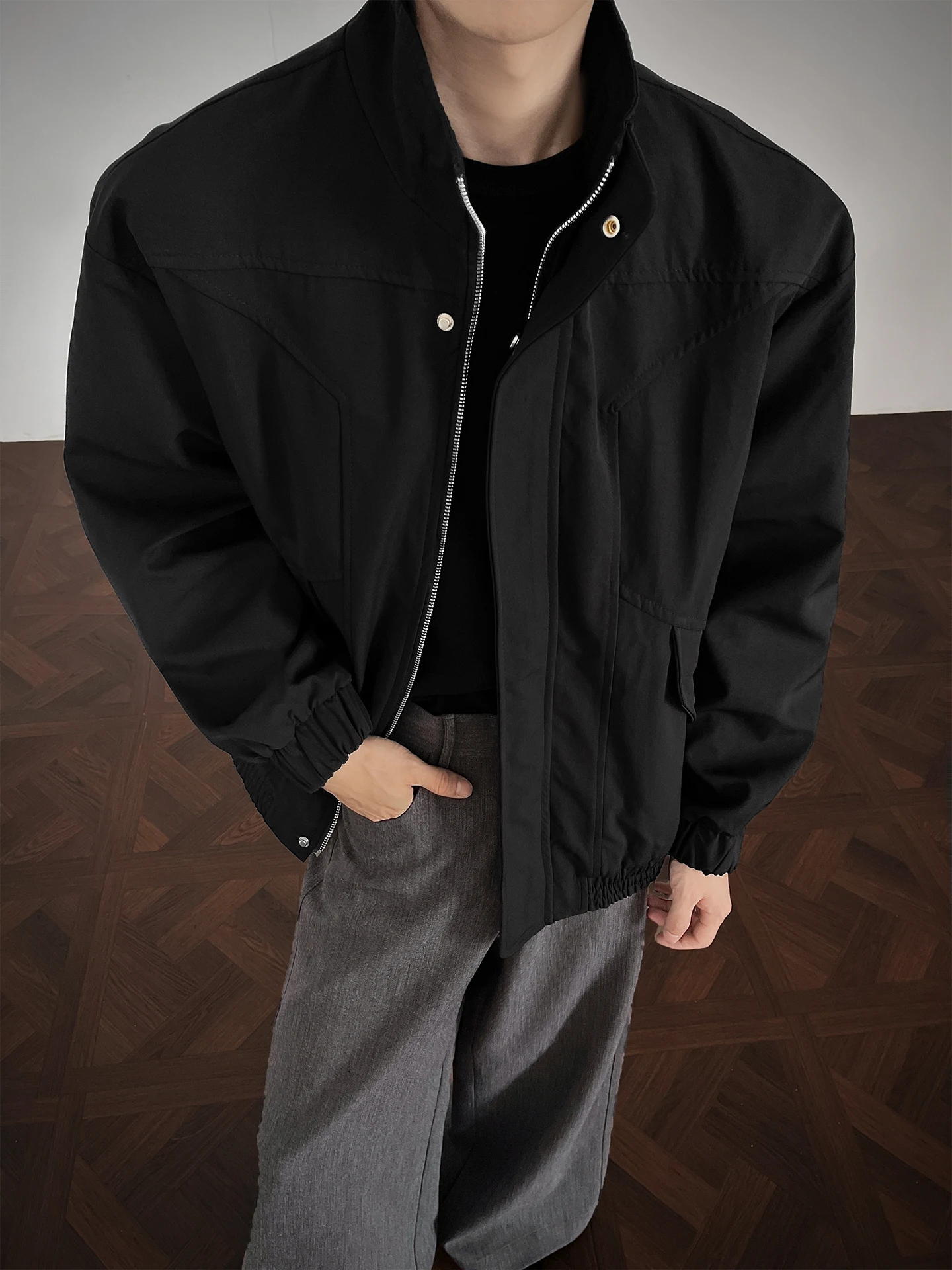 

Мужская куртка American Sle Ranger: осенне-зимняя, ветрозащитная, с коротким воротником, рабочая одежда, верхняя одежда свободного кроя, модель 2025 года.