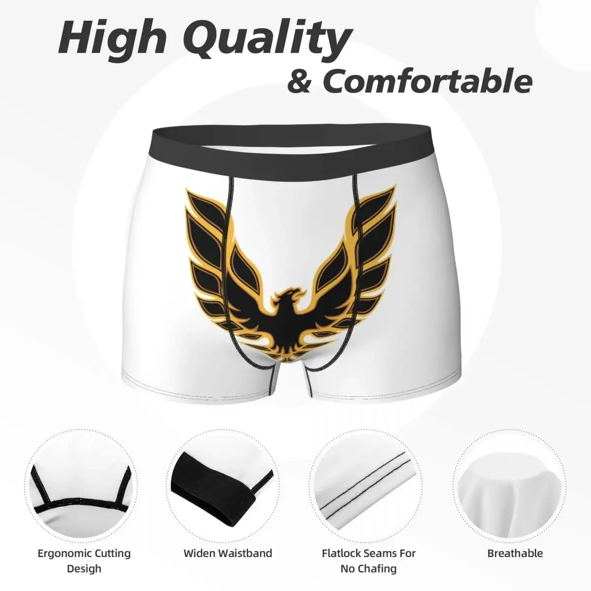 Cuecas boxer pontiac trans am firebird bandido calcinha dourada masculina roupa interior respirável para homme homem namorado presentes